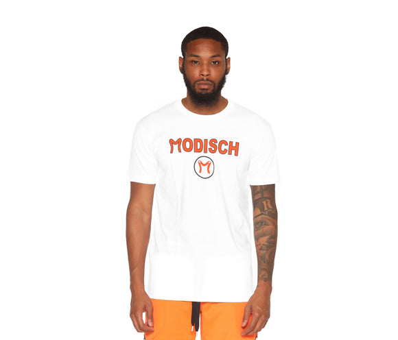 Modisch Cycle Logo Shirt - White w/ Orange & Black